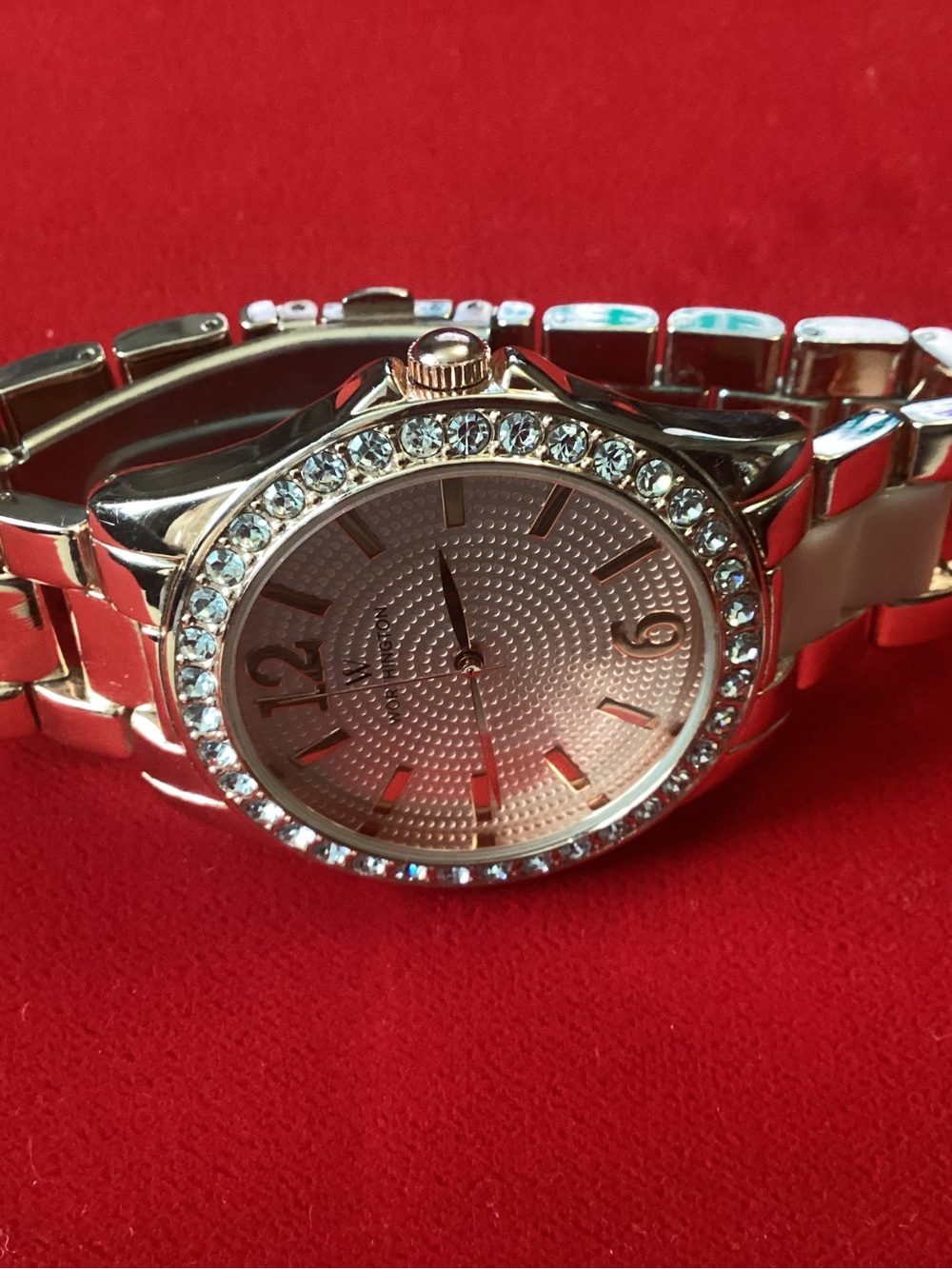 Worthington Rose Gold Crystal-Trim Bracelet Watch